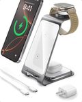 Intoval 3-in-1 Wireless Charging Station for iPhone 16 Pro/16/16 Pro Max/15 Pro/15/15 Pro Max, for Apple Watch 10/Ultra 3/SE/9/8/7/6/5/4/3/2, for AirPods 4/Pro/Pro 2/3 (Y93, Silver)