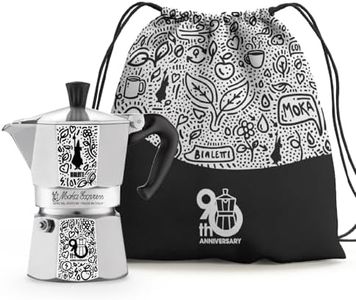 Bialetti Moka Express 3 Cups 90th Anniversary | Aluminium Coffee Maker + Bag 90th Anniversary