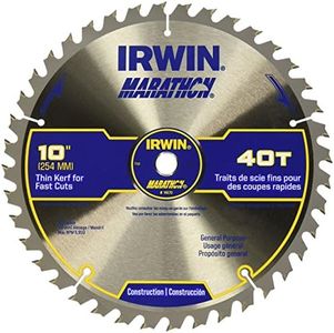 IRWIN Tools Marathon Carbide Table/Miter Circular Saw Blade, 10-Inch, 40T (24070)