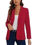 MINTLIMIT Blazer Jackets for Women Long Sleeve Suit Jacket 2 Buttons Stylish Comfortable (Red L)