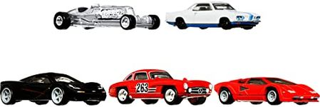Hot Wheels Jay Leno’s Garage Container Set, 5 1:64 Scale Premium Cars in Collectible Container, Metal & RealRiders, for Collectors