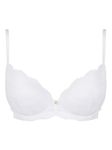 Ann Summers Sexy Lace Planet Plunge Bra for Women with Underwire Padded Cups and a Charm Detail - Ladies Bras - Women's Everyday Bras - Push up Bra - Removable Pads - Padded Bra White