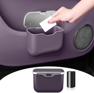 HOLDCY Car Trash Can, Waterproof Multi‑Functional Auto Trash Bin for Door/Console/Seat Back, Universal Vehicle Garbage Can for Car/Truck/SUV Drivers (Purple)