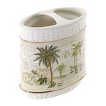 Avanti Linens - Toothbrush Holder, Ceramic Bathroom Accessories, Tropical Inspired Home Decor (Colony Palm Collection)