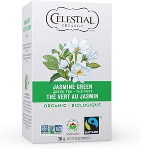 Celestial Seasonings Organic Jasmine Green Tea, 18 Count (Pack of 6), White