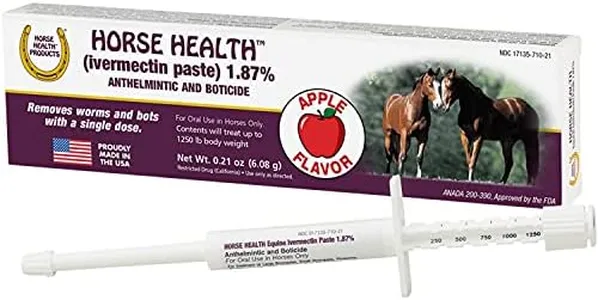 Horse Health (ivermectin paste) 1.87%, Equine Dewormer, up to 1,250 lbs 0.21 Ounces