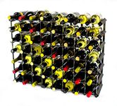 Classic 56 Bottle Black Stained Wood and galvanised Metal Wine Rack Ready Assembled