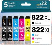 822xl Latest Upgrade Compatible Ink Cartridges Combo Pack Replacement for Epson 822 XL Use with Workforce Pro WF-3820 WF-3823 WF-4820 WF-4830 WF-4833 WF-4834 (2 Pack, Black Cyan Yellow Magenta)