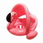 mciskin Flamingo Baby Pool Float with Canopy Inflatable Swimming Floats for Kids,Swimming Ring with Safety Seat Infant Floaty,Toddler Swimming Pool Float（Pink）