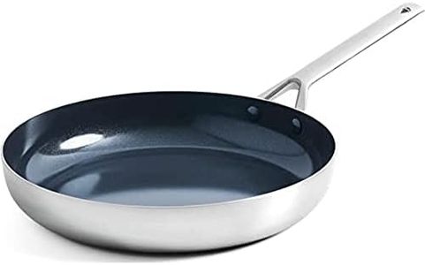 Blue Diamond Cookware Tri-Ply Stainless Steel Ceramic Nonstick, 28cm Frying Pan Skillet, PFAS-Free, Multi Clad, Induction, Dishwasher Safe, Oven Safe, Silver