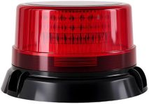 Solar Strobe Warning Light, LED Warning Flash Beacon Lights, with Strong Magnetic Base Waterproof Flashing Light Vehicle Forklift, Truck, Tractor, Construction, Traffic, Factory, Crane Tower (Red)