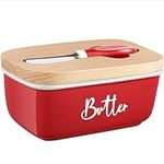 ALELION Red Butter Dish with Lid an