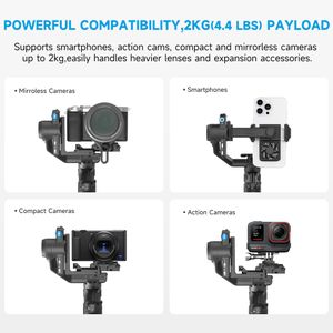 Feiyutech SCORP Mini 3 Gimbal Stabilizer – 3-Axis, 2kg Payload, AI Tracking, Phone Clamp