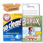 Borax and Superwashing Soda, CLEANZY Cleaning Card BONUS, All Natural Detergent Booster Cleaner Bundle