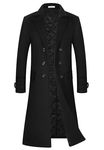 APTRO Men's Wool Trench Coat Winter Business Jacket Overcoat 1818 Black S