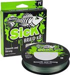 Berkley Sick Braid - 8 Strands Braided Fishing Line, Super Smooth 8 carrier Multifilament PE Braid Predator Fishing Lines 150/300m For Freshwater and Saltwater Sea Fishing, Unisex, Moss Green