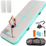 Inflatable Gymnastics Mat 6.6ft/10ft Air Tumble Track Training Mat 4/8 inches Thick Tumbling mat with Electric Pump for Home Use/Tumble/Gym/Training/Cheerleading/Water/Yoga