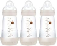 MAM 9oz Easy Start Anti-Colic Baby Bottle, Medium Flow, Breastfeeding-Like Silicone Nipple, Reduces Colic and Gas, Easy-to-Clean, BPA-Free, Vented Bottle for Newborns