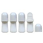 EVGOOGYY 5pcs 30ml/1oz Empty Refillable Roll On Bottle HDPE Plastic Thin-Waist Style Roller Bottle Best for Essential Oil Perfumes DIY Anti-perspirant,Relief Oil Roll-On Leak-Proof Container