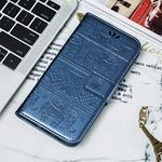 ClickCase for Samsung Galaxy M35 5G Marble Elephant Embossing Series Faux Leather Magnetic Card Holder Wallet Kickstand Case Flip Cover for Samsung Galaxy M35 5G (Blue)