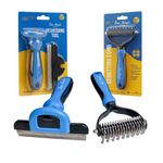 Fur Magic Deshedding Tool & Dematting Comb – Grooming Brushes for Dogs, Cats, Horses – Reduce Shedding and Remove Knots, Mats and Loose Undercoat, Large Size