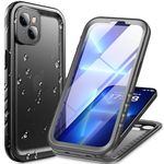 Cozycase for iPhone 13 Waterproof Shockproof Case with Screen/Camera Protector - Unbreakable/Heavy Duty/Front and Back Cover【360 Full Body Protective】 Underwater Dustproof Antishock Hard Bumper Black