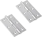 WARESHARK Door Hinges 3" 76mm Ball Bearing 1 Pair Pack of 2 with Screws Polished Silver Finish Butt Hinge [75mm x 38mm x 1mm]