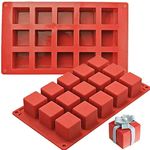 UG LAND INDIA 15 Cavity Square Silicone Molds, Candy Molds Chocolate Molds Ice Cube Tray for Truffle Caramels Gummy Mousse Cake Non-Stick Round Cake Mould