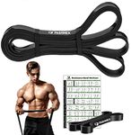 Fashnex Power Resistance Bands, Pull Up Assist Exercise Band, Body Stretching, Powerlifting, Home Workout, Fitness Training Loop Bands for Unisex (Black (25-65 LBS, Medium))(Material: Rubber)