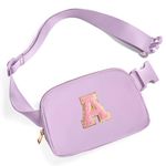 Gitus Belt Bag Fanny Pack Crossbody Bags with Initial Letter Patch Cute Stuff Birthday Gifts for Teenager Girls Trendy Preppy Stuff for Teen Girls Cool Stuff for Teens, Lavender, one size, A