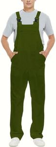 WORK IDEA Men's Bib Overalls Workwear Fashion Lightweight Jumpsuit with Pockets, Army Green, M