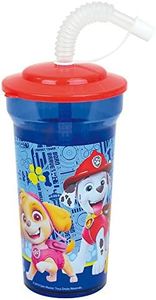 PAT'PATROUILLE 005776 gobelet avec paille DISNEY MINNIE 005771 Verre/gobelet avec paille 400 ml pour enfant - Vaisselle réutilisable, Clair