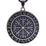 LANGHONG 1PCS Norse Vikings Necklace Vegvisir Necklace Mens Compass Necklace Original Jewelry