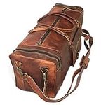 Weekender Leather Travel Bag 80l Quality Vintage Design Ladies Mens Brown Large 68x27x25