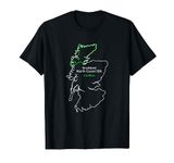 Route Map of Scotland's North-Coast 500 Trail T-Shirt