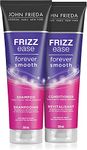 John Frieda Frizz Ease Forever Smooth Frizz Fighting Shampoo & Conditioner Set, For Smooth Hair| Phthalate Free Formula, Cruelty Free (2 x 250 mL)