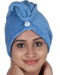 Aspire Cotton Turbie Towel (Pack of 2, Rose Pink & Sky Blue).