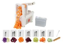 Paderno World Cuisine A4982807 8-Cut Collapsible Spiralizer, One Size, White