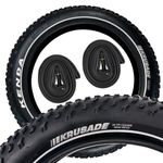 2-Pack 20" Kenda Krusade Fat Bike Tire (2) for City Mountain Folding Bikes, Robust Aramid Layer, Puncture Resistance, Inner Tube (2), 20"x4" Total of 4