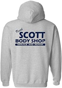 City Shirts Keith Scott Body Shop Carolina TV Back Print DT Sweat Hoodie, Sports Gray, Small