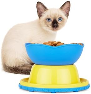 Hertzko Elevated Slow Feeder Bowl for Cats & Small Dogs - Slow Feeder Cat & Dog Bowl - Elevated Slow Feeder Dog Bowls - Cat Puzzle Feeder - Elevated Cat Feeder - Raised Cat Bowl - Slow Feeder Cat bowl