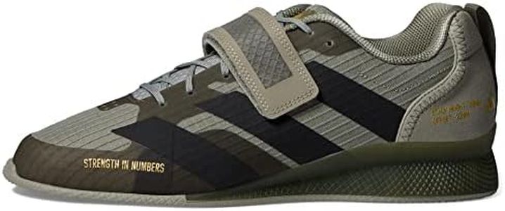 adidas Unisex-Adult Adipower Weightlifting 3 Cross Trainer, Silver Pebble/Black/Olive Strata, 5 Women/4 Men
