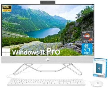 HP 27 inch All-in-One Desktop Computer, FHD IPS Touchscreen, AMD Ryzen 7 5700U Processor, 32GB RAM, 1TB PCIe SSD, Wi-Fi 6, Webcam, HDMI, Wired KB&Mouse, Windows 11 Pro, P500 Portable SSD