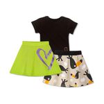 YouGotPlanB Girl's Above Knee Printed Skater Skirt & Top Set with Attached Inner Shorts (Toucan)| 100% Cotton | Soft & Breathable Fabric | No-Mark Elastic |Casual Wear |10-12 Years|Set 2 Skirt & 1 Top