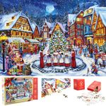 Advent Calendar 2024 Jigsaw Puzzle 1008 Pieces Puzzle 24 Days Christmas Countdown Calendars for Kids Adults