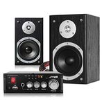 Fenton SHFB55B HiFi Bookshelf Speakers and Stereo Amplifier with Bluetooth, 5" Home Audio Music System