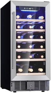Garvee 30 Bottles Wine Fridge, Wine Cooler Refrigerator with 40～60°F Digital Temperature Control Compressor and Safety Lock, All Wood Removable Shelves, 2.9 Cu.Ft