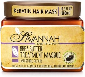 Savannah Hair Therapy Deep Conditioning Hair Mask for Dry Damaged Hair and Growth with Shea Butter 16.9oz, Sulfate Free Keratin Hair Treatment Mask Enriched with Vitamin B6, Moisture Repair Collection