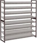 Nunsino 8 Tier Shoe Rack Organizer,Max Holds 50 Pairs,Metal Shoe Storage Shelf,4-Tier Stackable Shoes Organizer for Garage, Entryway,Bronze