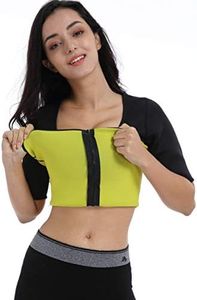 Valentina Womens Hot Thermo Shaper T Shirt, Neoprene Slimming Bodysuit, Workout Sweat Sauna Suit, Body Fat Burner, Best Exercise Trainer for Weight Loss, Black with Front Zip